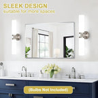 Wall Sconces Set of Two, Brushed Nickel Gold Bathroom Sconces Wall Lighting - Image 6