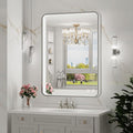 LED Bathroom Mirror with Lights, 20x28 Inch Brushed Silver Framed Lighted by FTOTI