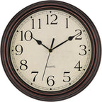 Foxtop 14 Inch Wall Clock Battery Operated Silent Non-Ticking Round Classic by Foxtop