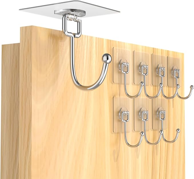 Latoxcaa Large Adhesive Hooks 8-Pack, Heavy Duty 44lb Wall Hooks - Image 9