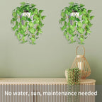 Artificial Hanging Potted Plants Set of 2, Fake Eucalyptus Vine Plant - Image 6