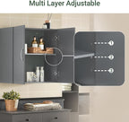 Haotian Wall Cabinet Laundry Room, Wall Storage Cabinet Kitchen Bathroom Garage - Image 5
