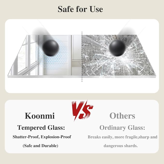Koonmi Silver Rectangle Wall Mirror, 26x38 Inch Bathroom Mirror, Aluminum Frame - Image 4