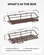 Nieifi Shower Caddy Shelf Storage Rack Adhesive Without Drilling Stainless Steel - Image 7