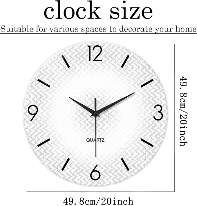 XFM Modern Simple Wall Clock 20 Inch Silent Wall Clocks Battery Operated Large - Image 6