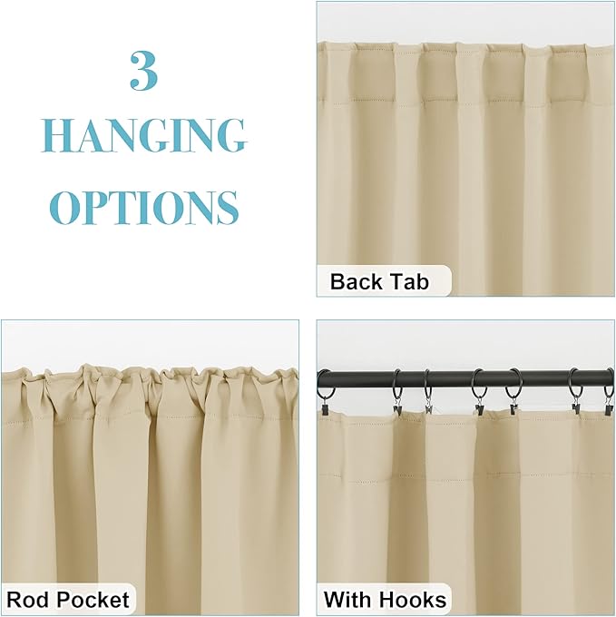 RYB HOME Blackout Curtains for Bedroom, Window Shades Thermal Insulating - Image 2