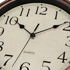 Foxtop Vintage Copper Wall Clock 12 Inch Silent Non Ticking Battery Operated - Image 9