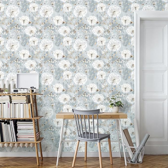 Nukofal Floral Wallpaper Peel and Stick Dandelion Wallpaper Floral Contact - Image 2