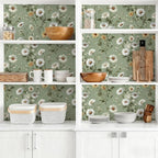 Livebor Floral Peel and Stick Wallpaper Green Flower Wallpaper Peel and Stick - Image 7