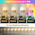 Battery Operated Wall Sconces set of Two, Wireless Wall Sconces - Image 2