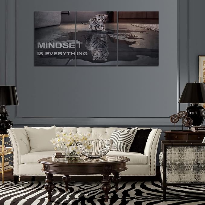 Mindset is Everything Motivational Wall Art, KAWAHONE Inspirational - Image 6