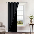 Yakamok 100% Blackout Curtains 96 Inches Long, 2 Thick Layers Heat and Full by Yakamok