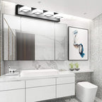 Ralbay LED Black 4 Lights Acrylic Lighting Fixtures Modern Matte Black Bathroom - Image 4