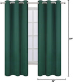 LEMOMO Dark Green Blackout Curtains/42 x 84 Inch/Set of Two Panels Grommet - Image 10