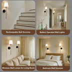 IRONPAX Wall Sconces Battery Operated Set of 2, Wireless Rechargeable Wall - Image 4