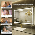 24"x36" Black Framed LED Bathroom Mirror, Lighted Wall Mounted Bathroom Mirror - Image 4