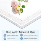 Tanmicoshomy 30 x 48 Inch White Bathroom Mirror, Natural Shell Framed - Image 5