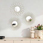 3 Pack Metal Mirrors for Wall Sunburst Wall Mirrors Home Décor Decorative - Image 6