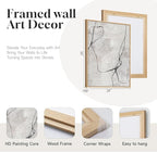 Large Framed Neutral Line Abstract Wall Art Set of 2 - Image 5
