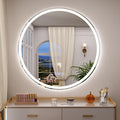 BEAUTYPEAK 28x28 LED Round Bathroom Mirror by BEAUTYPEAK
