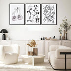 BOKPEN 3pcs Black and White Trendy Preppy Wall Art Bows Disco Ball Many Heart - Image 2