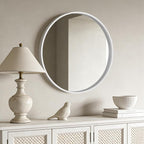 WallBeyond Round Wood Mirror 28 inch Circle Wall Mirror - Image 3