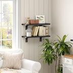 HOOBRO Floating Shelves for Wall, 15.4" Wall Mounted Shelves Set of 2, Hanging - Image 7