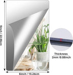 JUNEBRUSHS 8 Pack Self Adhesive Acrylic Mirror, 6X 9 Inch Mirror Tiles - Image 2