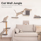 FUKUMARU Cat Wall Shelves, Stable & Safe 4 in 1 Cat Walls Furniture Set - Image 2