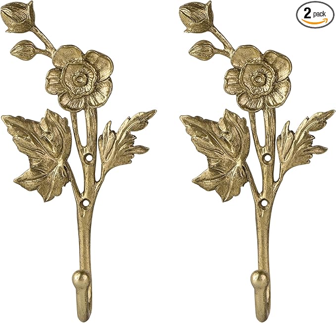 SOFFEE DESIGN 2pcs Metal Gold Coat Hooks by SOFFEEDESIGN