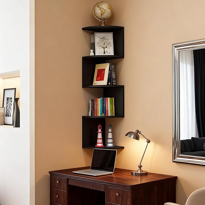 Corner Shelf Wall Mount, 5-Tier Floating Corner Bookshelf - Image 9