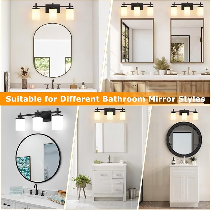 3-Lights Black Vanity Lights for Bathroom - Image 7