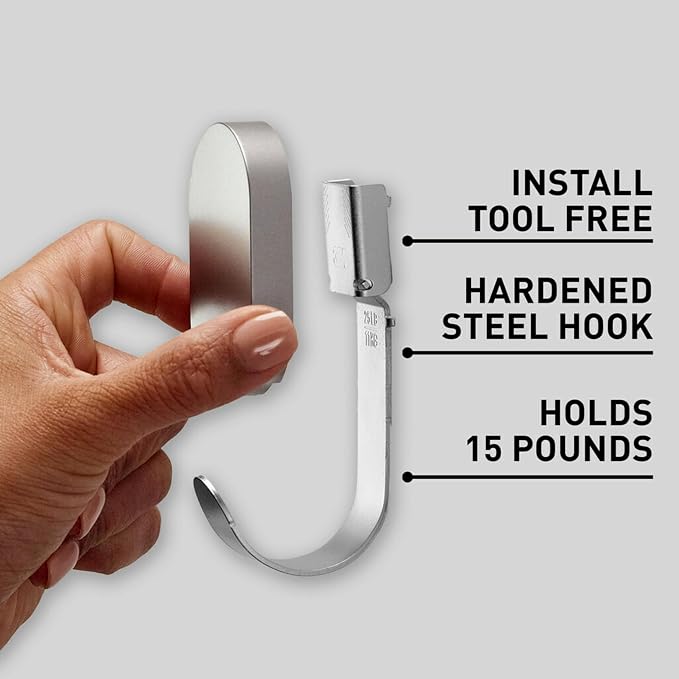 3M CLAW 25 lb. 2 Drywall Silver Hooks & 2 Extra Picture Hangers, Heavyweight - Image 7