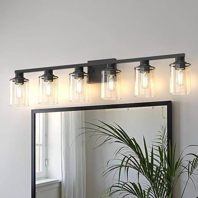 DORESshop Bathroom Light Fixtures, 6-Light Matte Black Bathroom Lighting by DORESshop