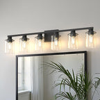 DORESshop Bathroom Light Fixtures, 6-Light Matte Black Bathroom Lighting by DORESshop
