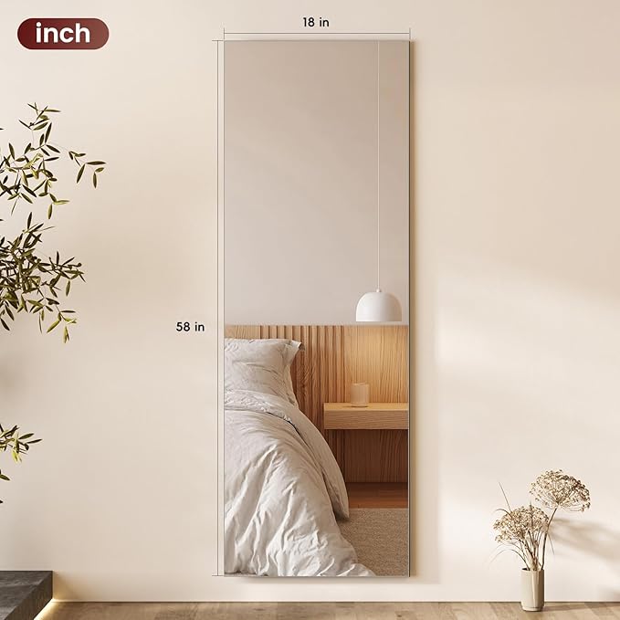 Kosmonia 58x18 Frameless Full Length Silver Coating Mirror w/Distortion Free - Image 3