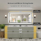 72x32 Inch LED Bathroom Mirror - Image 3