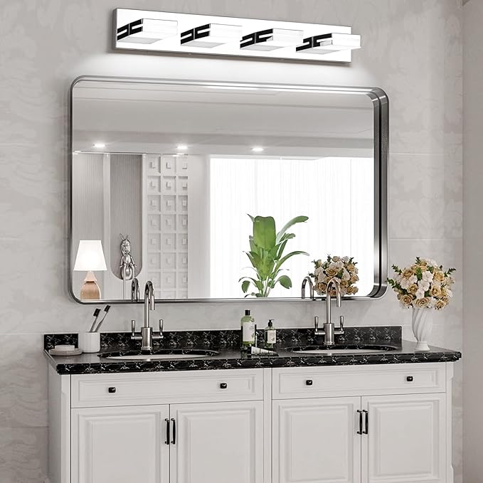 SineRise LED Modern Bathroom Vanity Light Fixtures, Chrome Modern Acrylic - Image 5