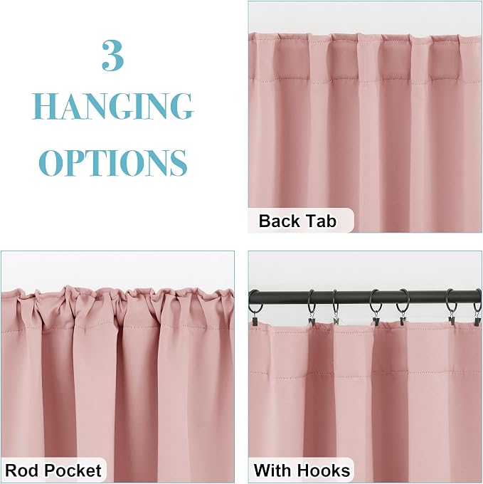RYB HOME Girls Blackout Curtains 54 inches Long - Image 3