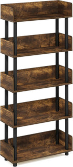Furinno TURN-N-TUBE 5-Tier Display Shelf, Storage Shelves, Book Shelf, Open - Image 5