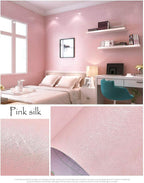 Cohoo Home Silk Pink Wallpaper Peel and Stick Contact Paper Pink Textured Silk - Image 5