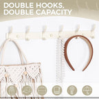 Dntorx Coat Rack Wall Mount, 2 Pack Coat Hooks Hanger Wall Double Hook Rack - Image 4