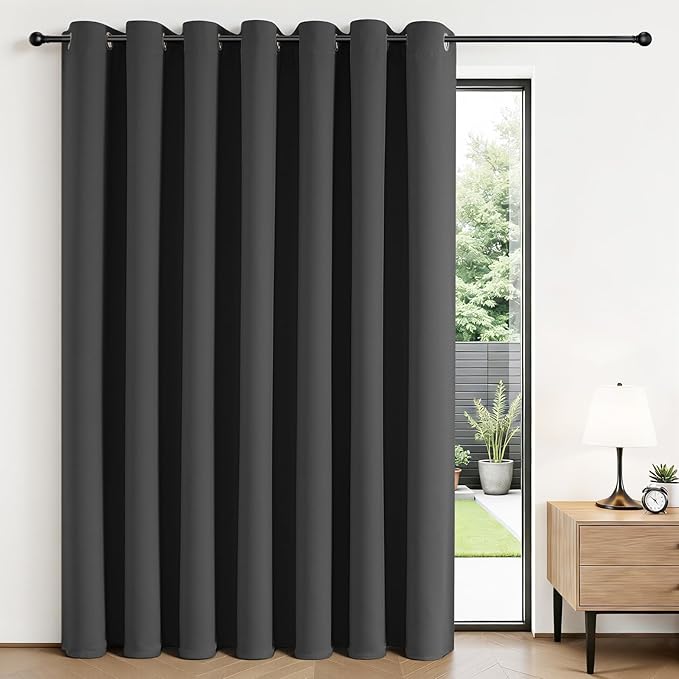 Joydeco Blackout Patio Sliding Door Curtains 72 Inches Long, Grommet Privacy by JOYDECO