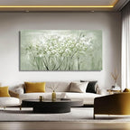 MLART99 Modern Artwork Wall Decor White Flowers Picture Art 24"x48" Plant Wall - Image 2