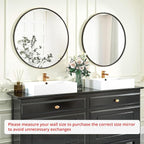 Fabuday Black Round Mirror for Wall 24 inch - Image 2
