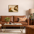 Funny Orange Cat Wall Art Creation of Adam and Cat Wall Decor Painting - Image 5