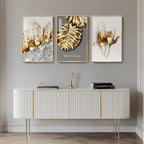 Framed Modern Luxury Large Gold Wall Art - Image 3