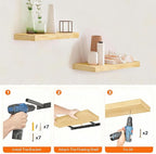 HOOBRO Floating Shelves for Wall, Wall Mounted Shelf Set of 2, 15.7" Hanging - Image 7