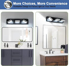 360° Rotate LED Dimmable Bathroom Vanity Light Fixtures, 1300LM Acrylic Matte - Image 9