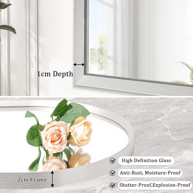 Arched Wall Mirror, Metal Frame Bathroom Mirrors, Arched Vanity Mirror - Image 2